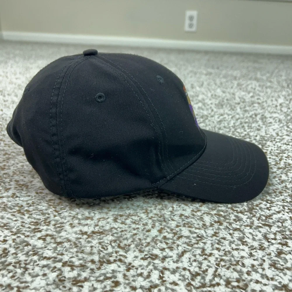 UNRL Hat Cap Snap Back Mens One Size Black Lacrosse Monkey Cartoon Sports Logo
